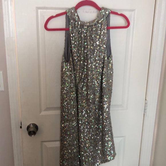 Anna Sui Asymmetrical Sequined Dress / confetti halter dress - Picture 2 of 8